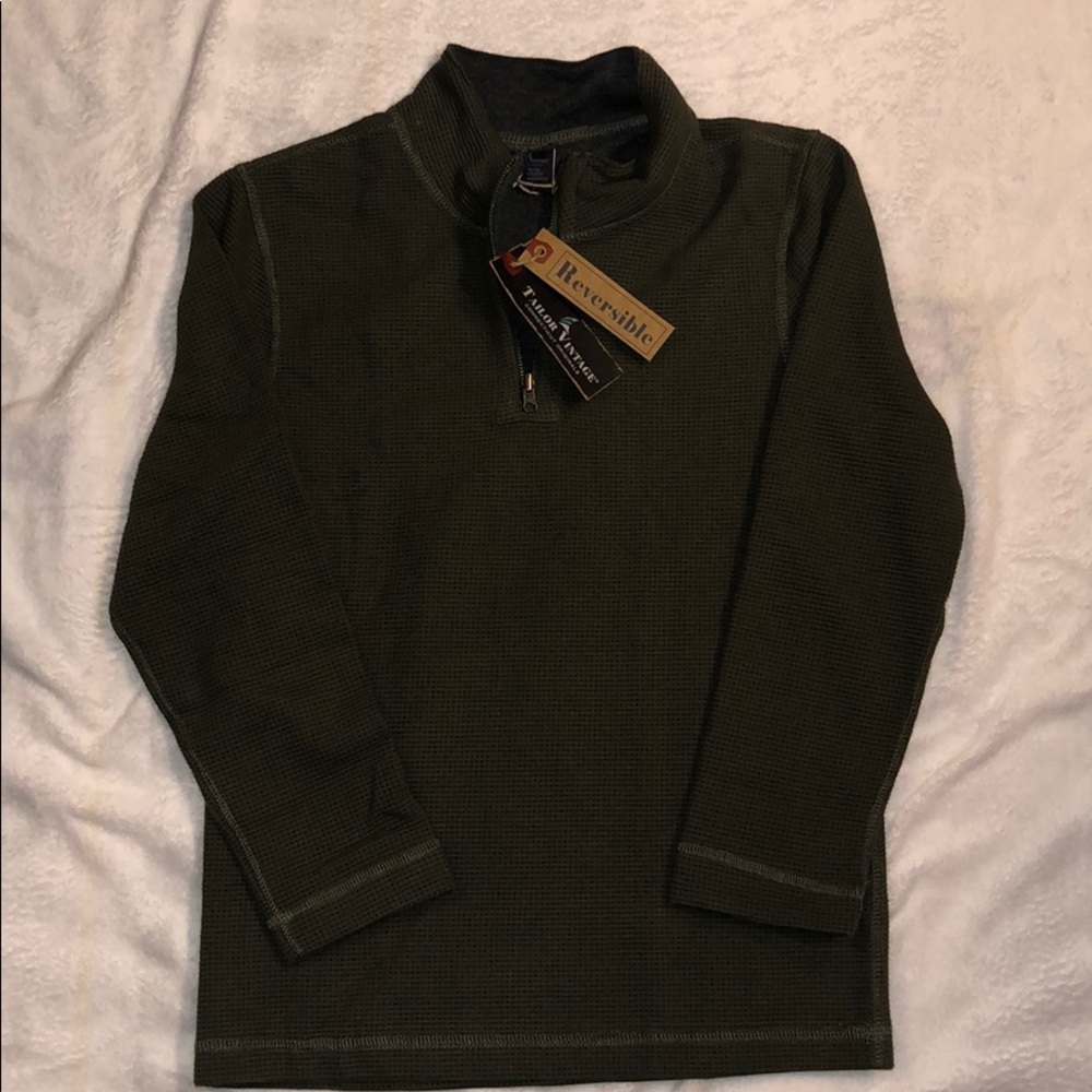 Reversible waffle knit sweater